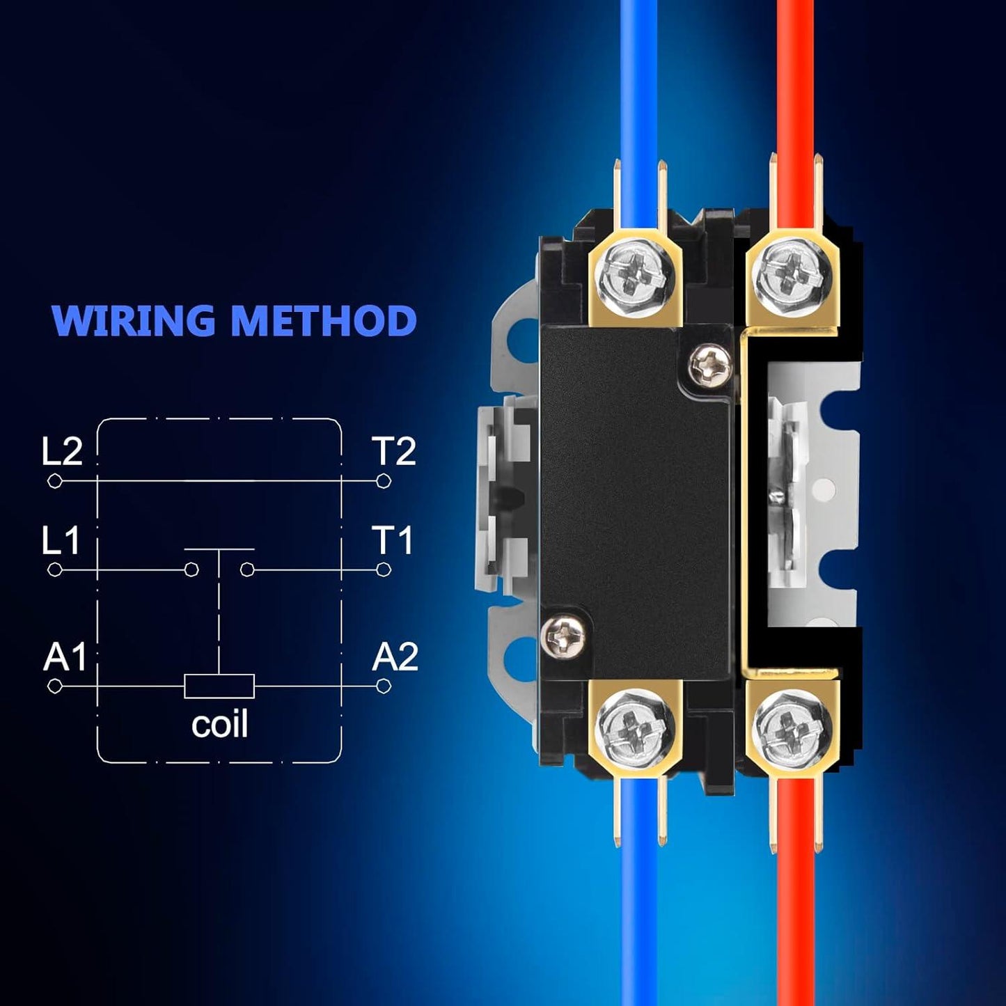 1 Poles FLA 30 Amp Coil 24 VAC Air Conditioner Condenser Compressor Contactor AC Definite Purpose Contactor, Refrigeration Systems