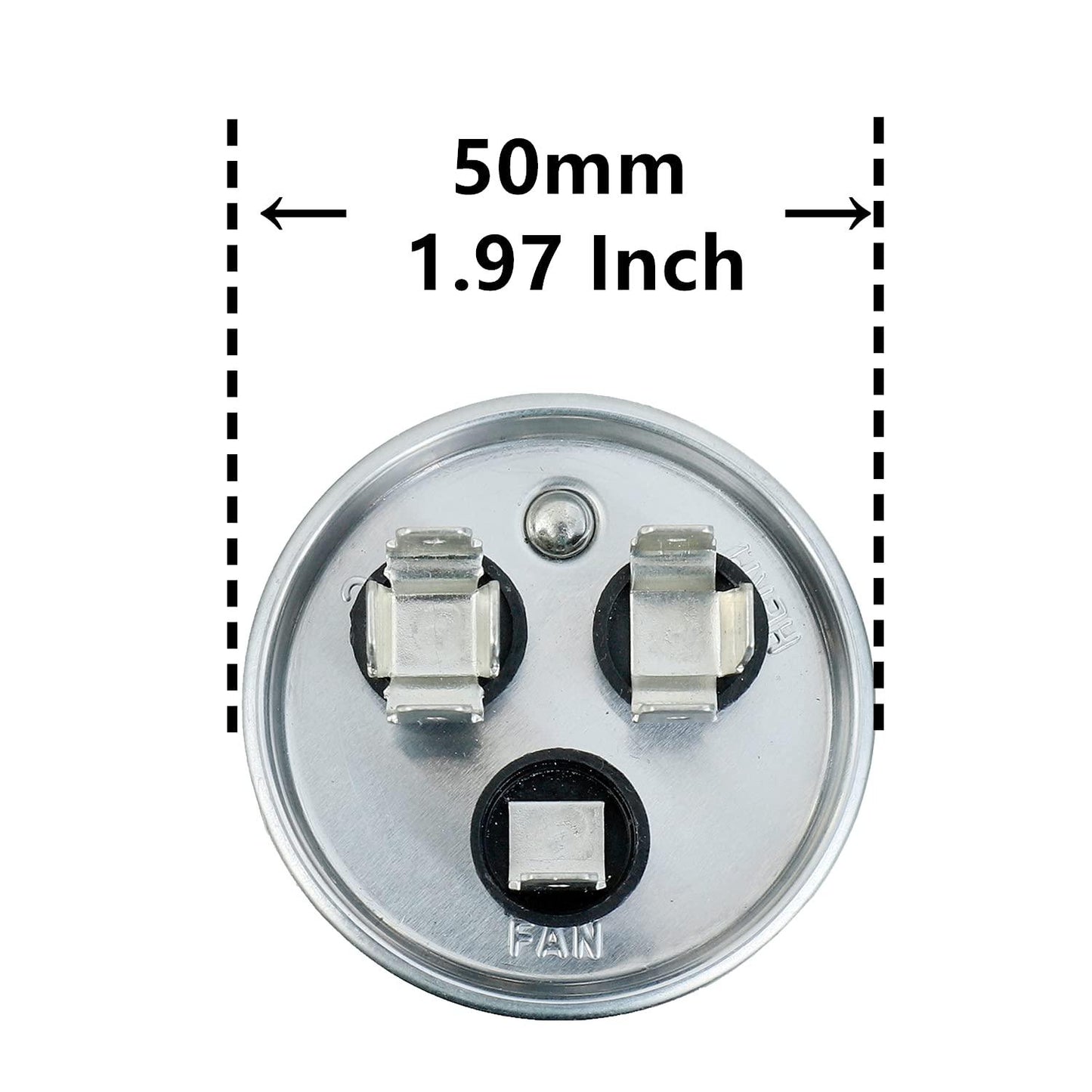 Condensateur de démarrage circulaire à double course 45 + 5uF 45/5MFD ± 6% 370V CBB65 pour le fonctionnement du moteur à courant alternatif ou le démarrage du ventilateur ou le condensateur droit 