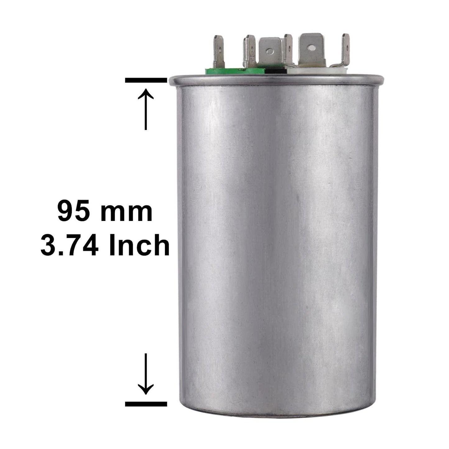 45+5 uF 45/5 MFD ±6% 370V/440VAC CBB65 Dual Run Circular Start Capacitor for AC Motor Run or Fan Start or Condenser Straight