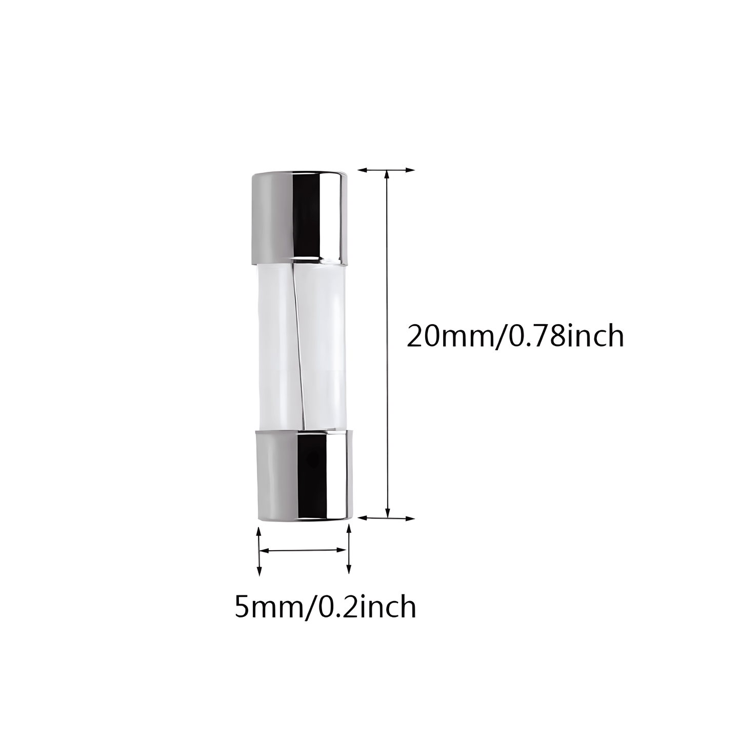 0.5-30A, amp fuse, 0.2x0.78 inch 5x20mm 125V F0.5AL125V Fast-Blow Glass Fuses, (Pack of 12 Pcs)