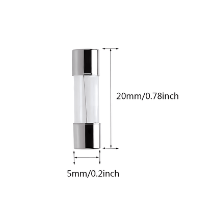 0.5-30A, amp fuse, 0.2x0.78 inch 5x20mm 125V F0.5AL125V Fast-Blow Glass Fuses, (Pack of 12 Pcs)