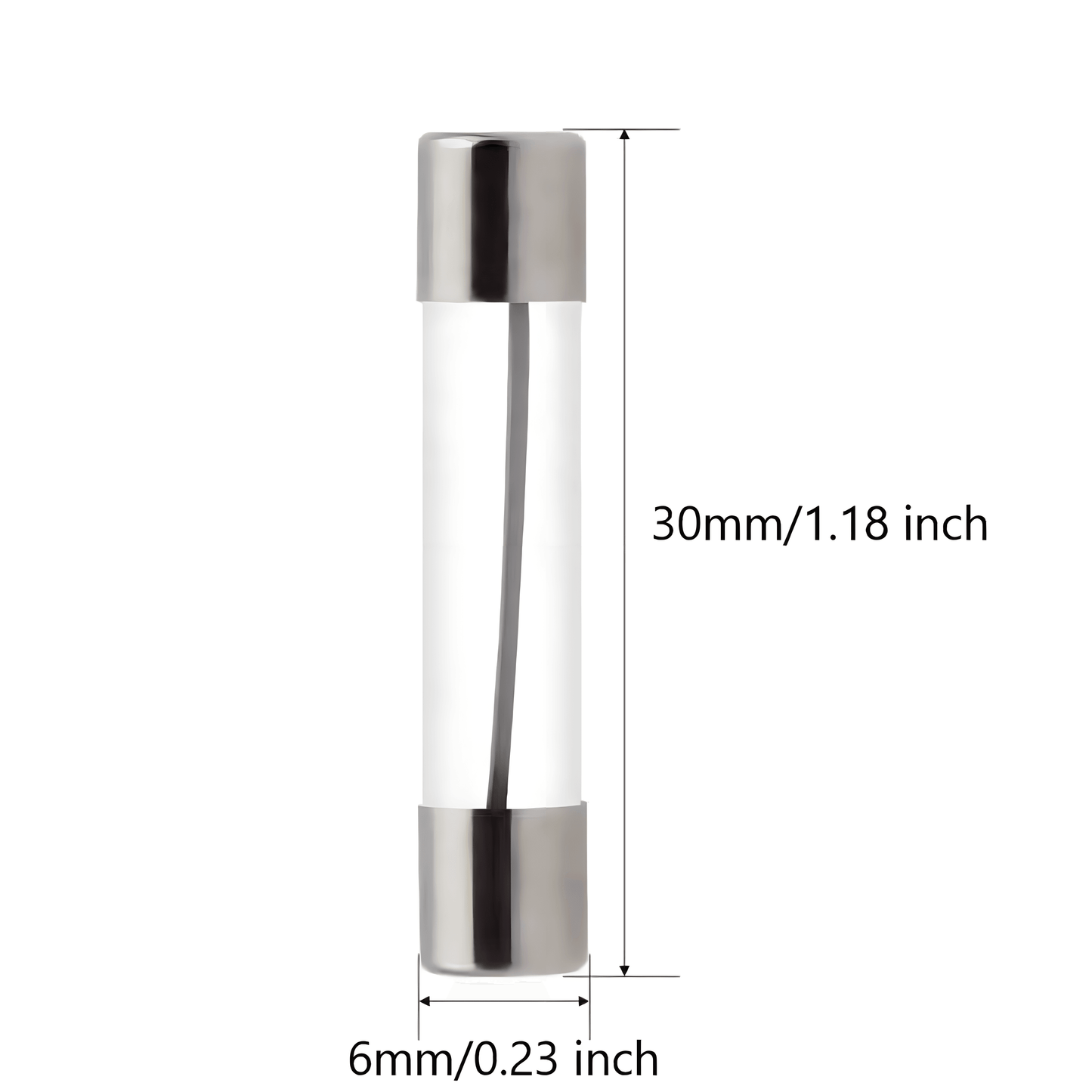 6x30mm 0.24x1.18 inch F0.5AL- F20AL 250V Fast-Blow Glass Fuses, Pack of 20