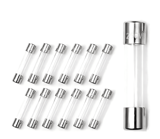 6x30mm 0.24x1.18 inch F0.5AL- F20AL 250V Fast-Blow Glass Fuses, Pack of 20